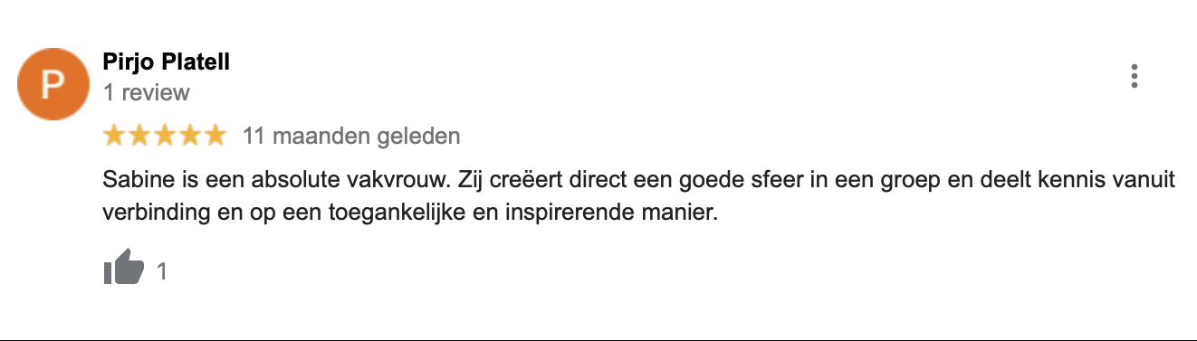 Revieuw Sabine Meulenbeld